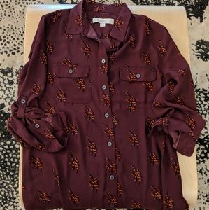 LOFT Maternity Button Down Blouse, Size S